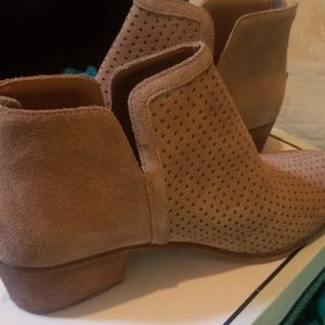 Mushroom suede booties